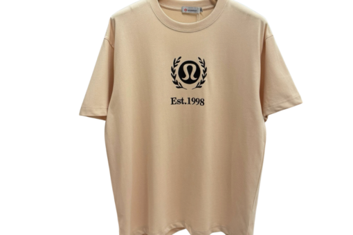 Lululemon T Shirt Beige Monogram Design