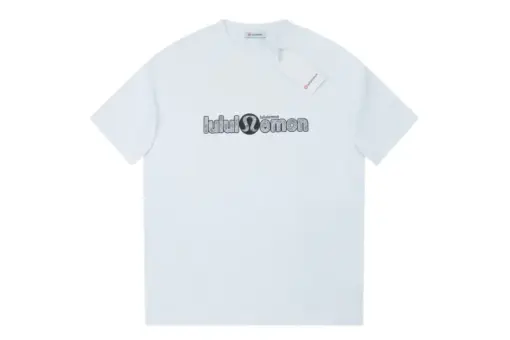 Lululemon T Shirt Cyan Text Monogram