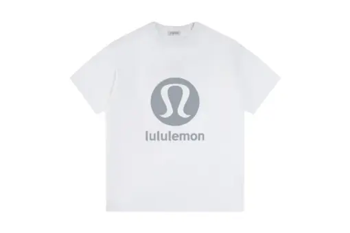 Lululemon T Shirt White With Gray Logo Design