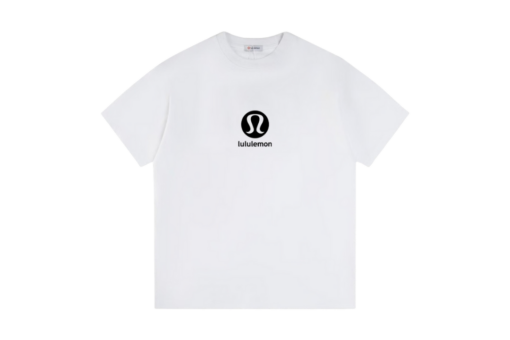 Lululemon T Shirt White With Black Logo Design