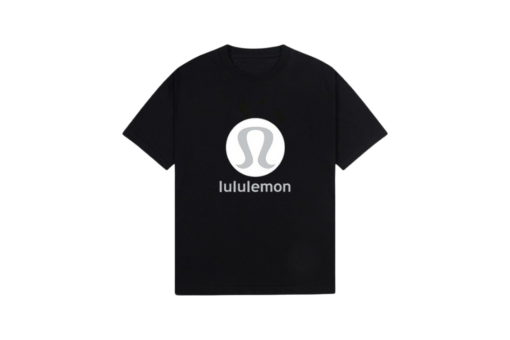 Lululemon Jersey T Shirt Black With White Logo Design