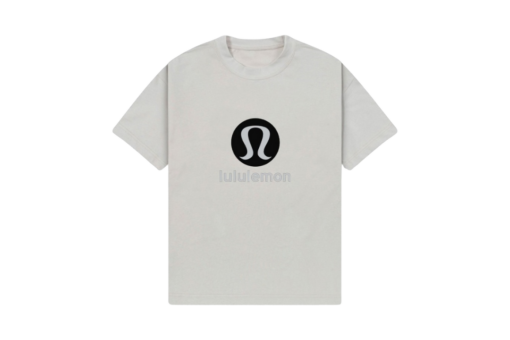 Lululemon Jersey T Shirt White With Black Logo Design