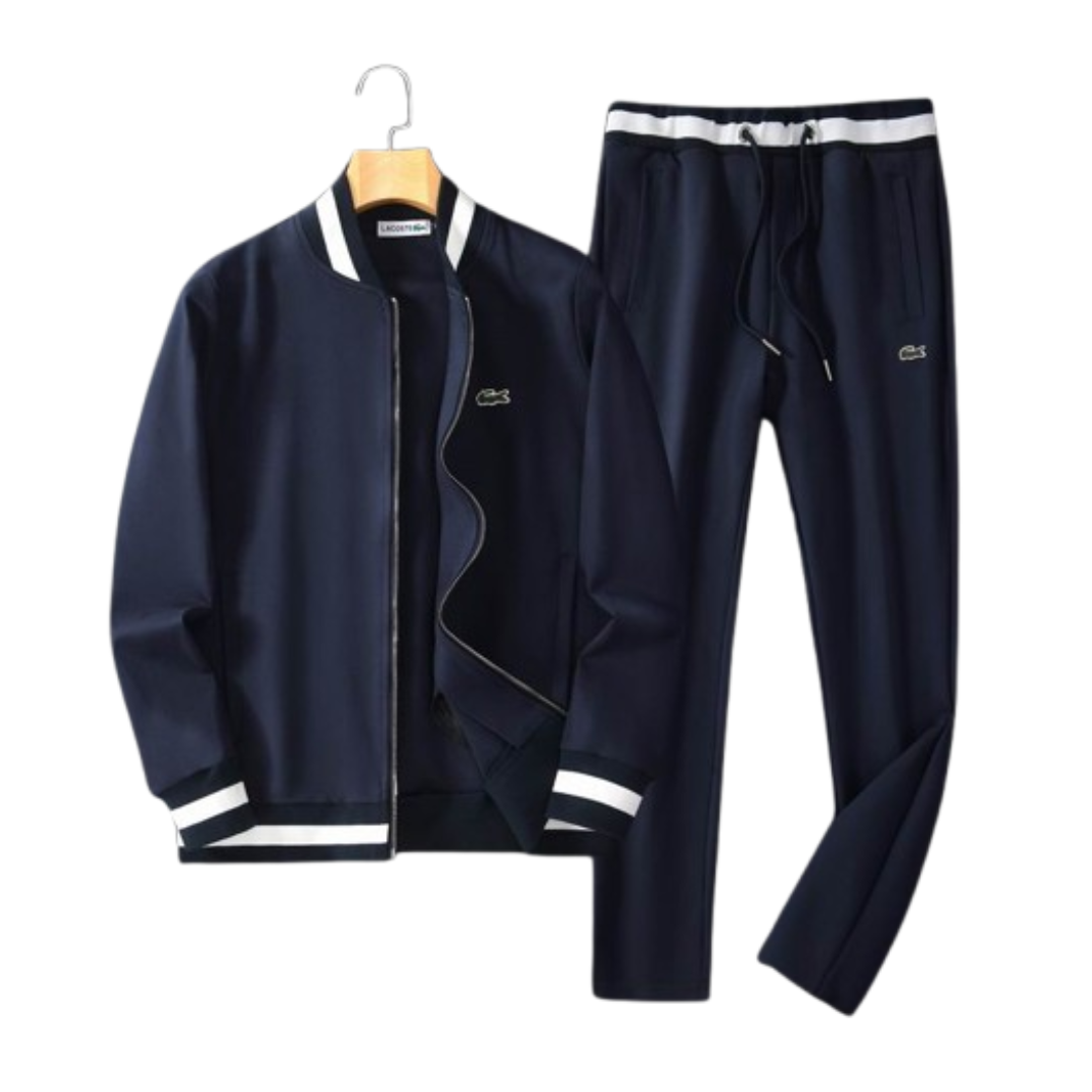 Lacoste Zip-Up Tracksuit Navy Blue 2026 | Drip Kickz Lacoste Zip-Up Tracksuit Navy Blue