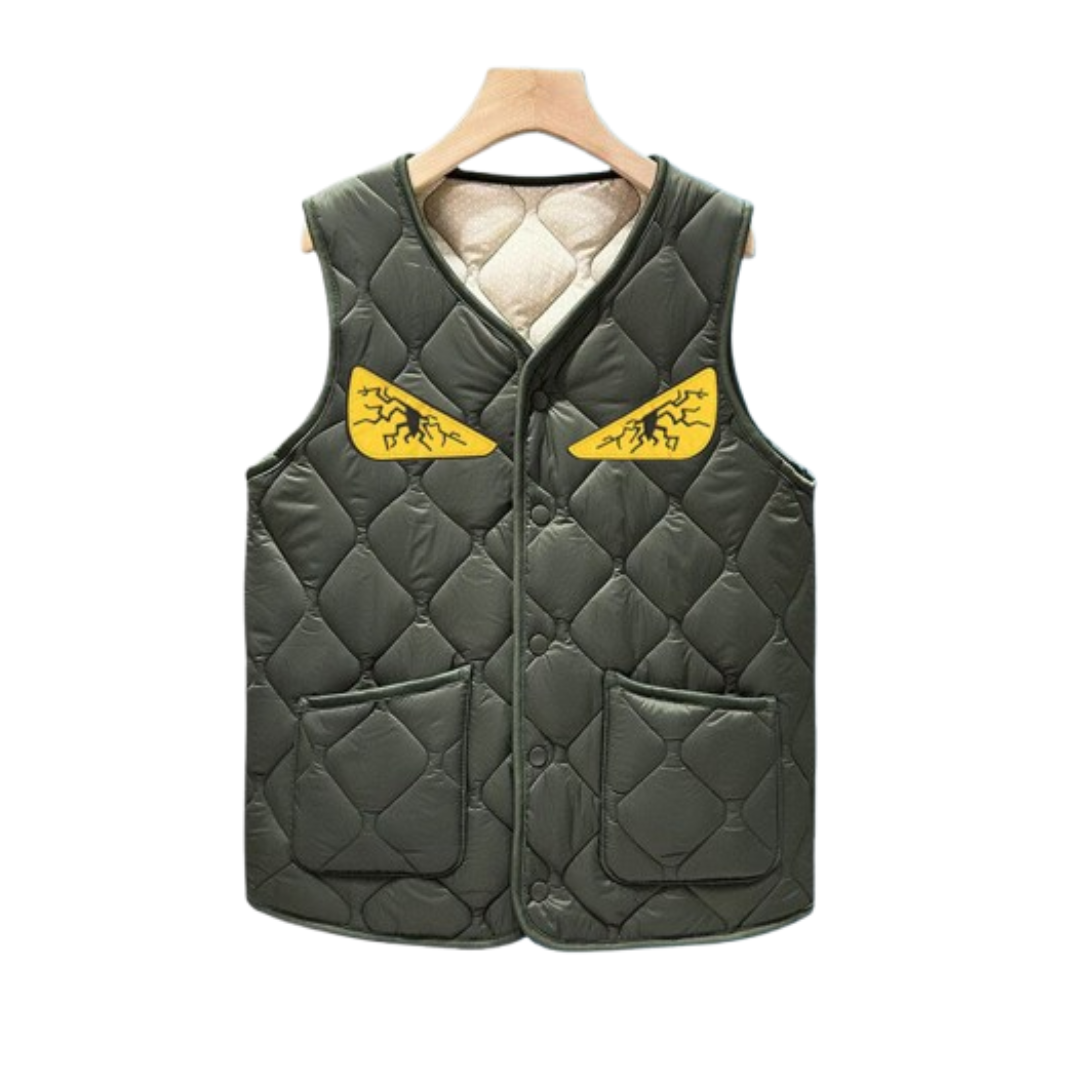 Fendi-Style Monster Eye Vest Olive 2026 | Drip Kickz Fendi-Style Monster Eye Vest Olive