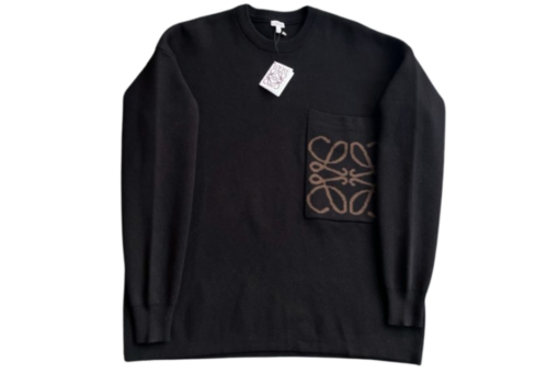 Loewe Anagram Pocket Sweater In A Cotton Blend In Black