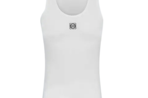 Loewe Anagram Cotton-Blend Jersey Tank Top White