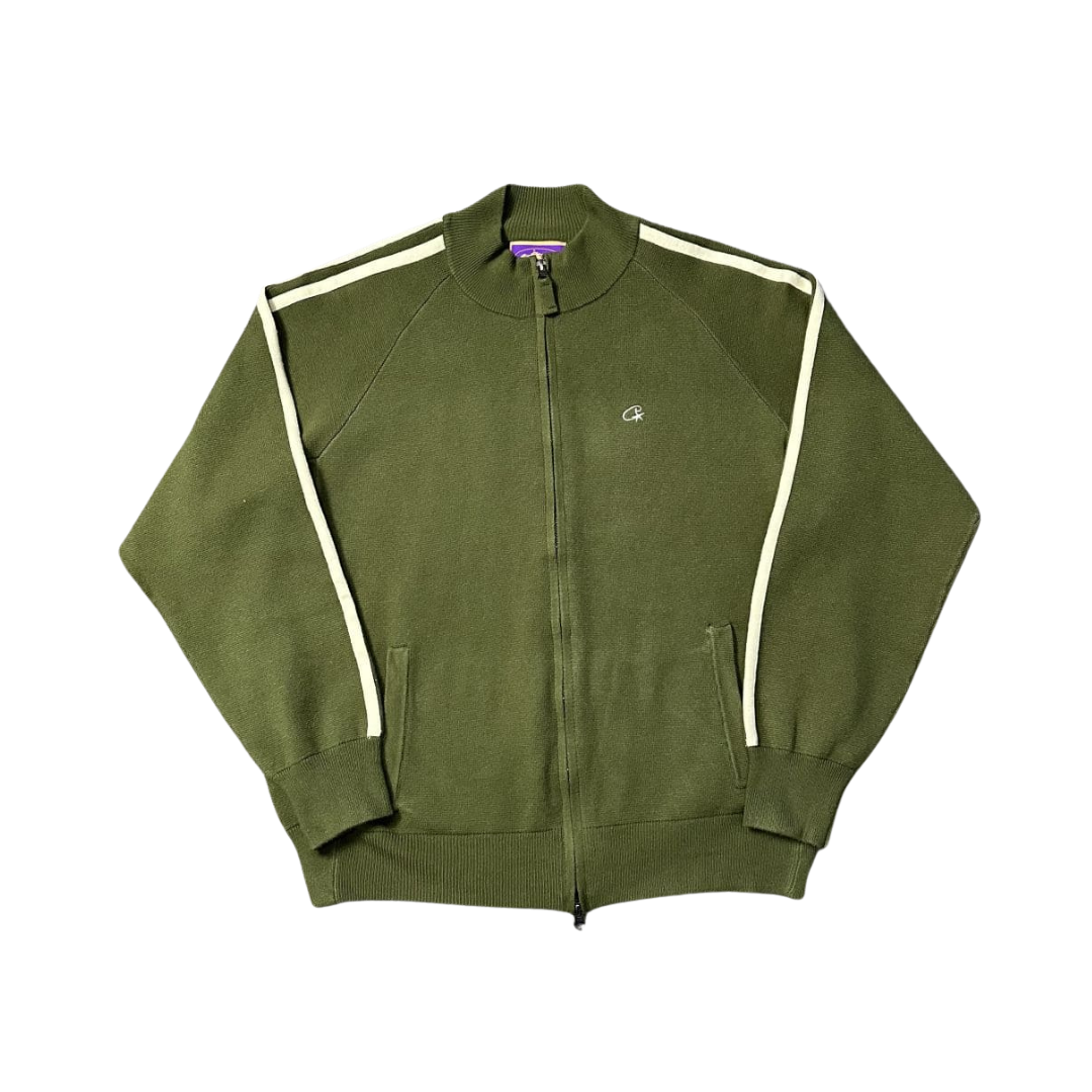 Corteiz Knit Zip Up Fleece Jacket Green 2026 | Drip Kickz Corteiz Knit Zip Up Fleece Jacket Green