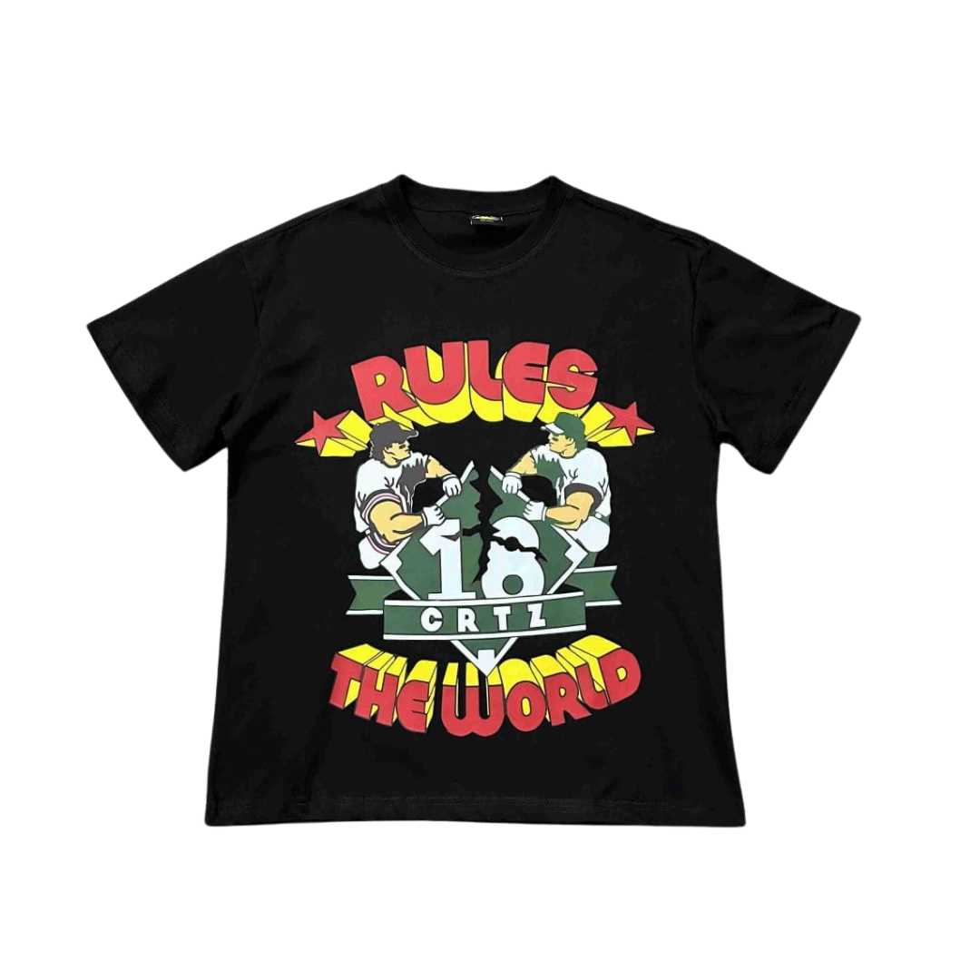 Corteiz Rules The World T-shirt Black 2026 | Drip Kickz Corteiz Rules The World T-shirt Black