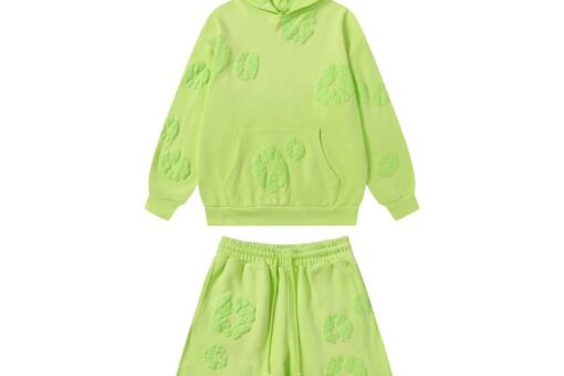 Denim Tears Cotton Wreath Short Tracksuit Lime Green