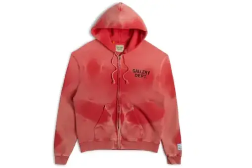 Gallery Dept. Zip Up Hoodie Sun Faded Red