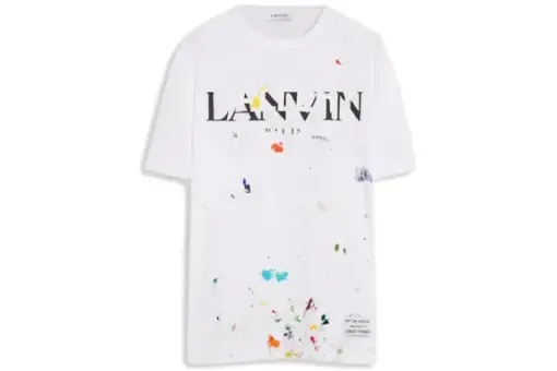 Lanvin x Gallery Dept. Logos Printed T-Shirt With Paint Marks White