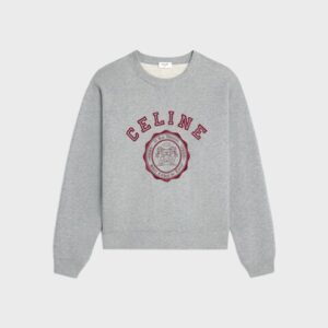 Loose Blason sweatshirt made of cotton fleece grey red