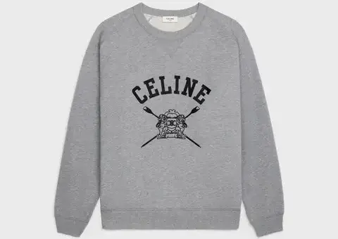 loose blason sweatshirt in cotton fleece grey