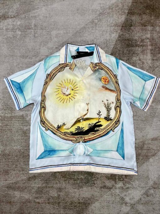Amiri Multicolor Graphic Landscape Print Bowling Shirt White 2026 | Drip Kickz Amiri Multicolor Graphic Landscape Print Bowling Shirt White