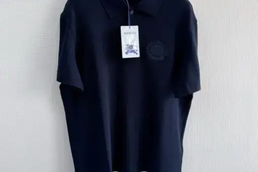 BURBERRY Blue EKD Pique Polo T-shirt Black