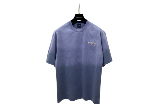 Balenciaga Short Sleeve T Shirt Faded Blue And Gray