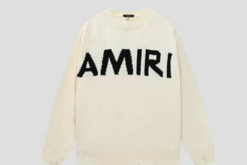AMIRI Monogram Intarsia Crewneck Sweater White