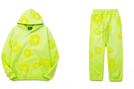 Denim Tears Wreath Print Cotton Washed Neon Green