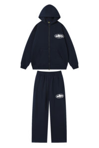 Corteiz Island Puff Print Tracksuit Navy
