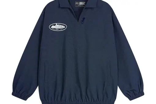 Corteiz Guerillaz Drilltop Tonal Jacket Navy Blue