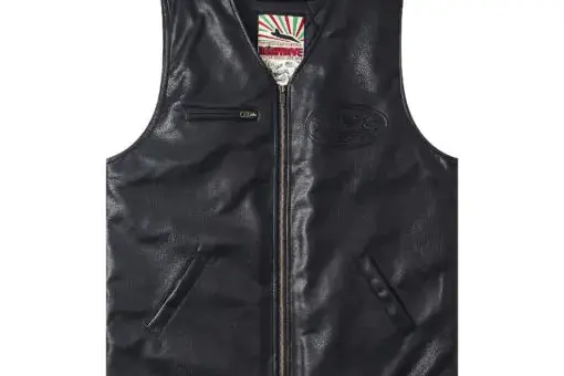 Corteiz Skydive Leather Vest Black