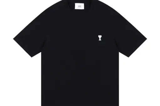 AMI Paris Cropped T-Shirt Black