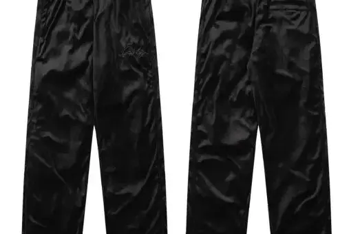 Corteiz Black Satin Track Pants