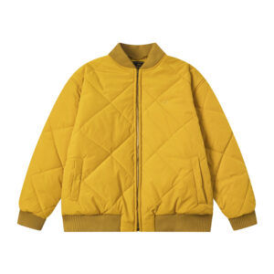 Corteiz Olde English Quilted Bomber Jacket Yellow