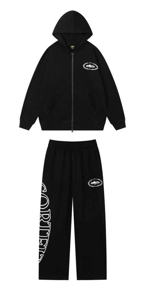 Corteiz Colly Arch Zip Tracksuit Black 2026 | Drip Kickz Corteiz Colly Arch Zip Tracksuit Black