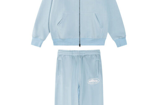 Corteiz Island Puff Print Tracksuit Baby Blue