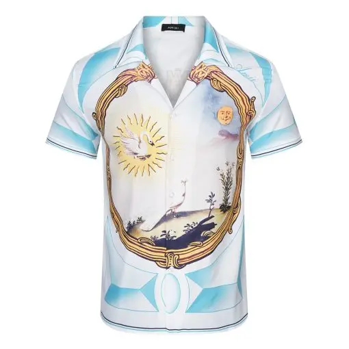 Amiri Multicolor Graphic Landscape Print Bowling Shirt in Silk 2026 | Drip Kickz Amiri Multicolor Graphic Landscape Print Bowling Shirt in Silk