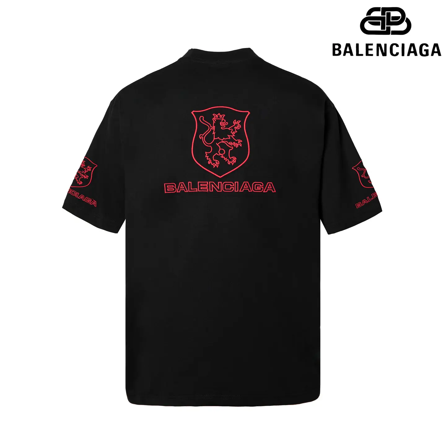 Balenciaga 3B Liquified Oversized T Shirt Black With Red Monogram 2026 | Drip Kickz Balenciaga 3B Liquified Oversized T Shirt Black With Red Monogram - Image 2
