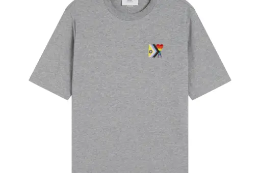 Ami Paris Pride Organic Cotton T-Shirt Gray