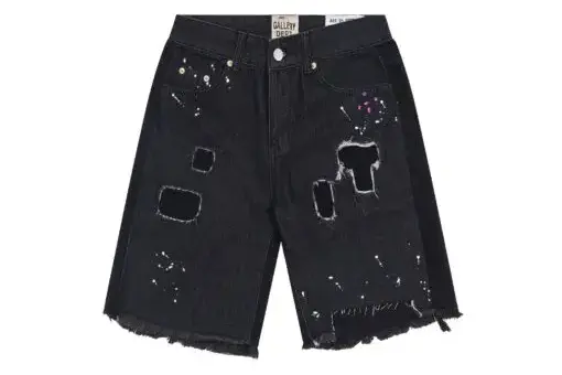 Gallery Dept. Denim Black Ripped Shorts