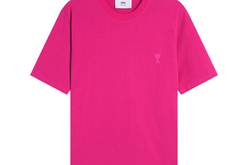 Ami Paris Pride Organic Cotton T-Shirt Hot Pink