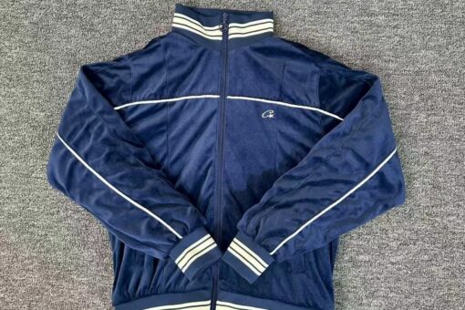 Corteiz CRTZ VVS Uptown Velour Track Jacket Navy
