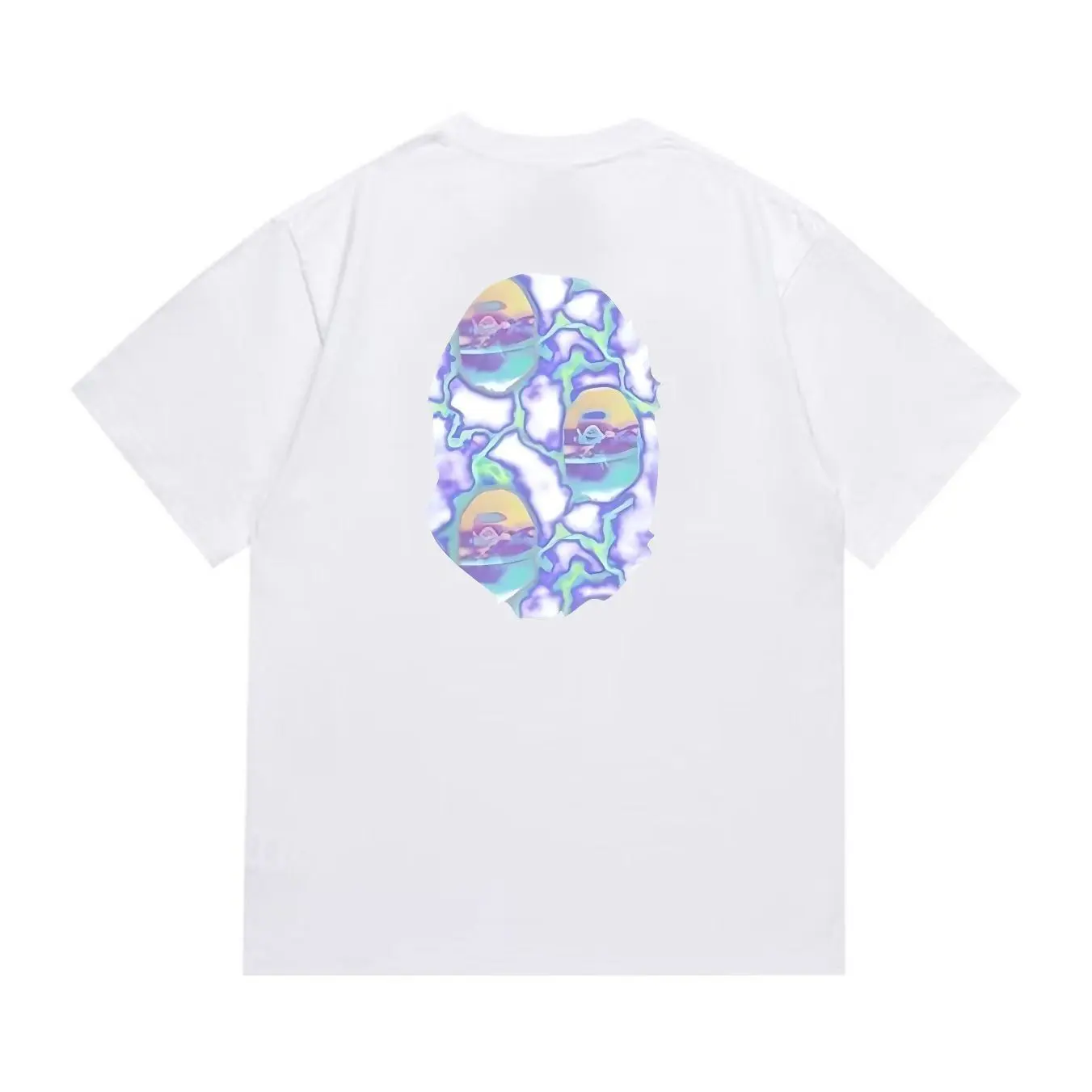 BAPE A Bathing Ape White T Shirt Lighting Purple Blue 2026 | Drip Kickz BAPE A Bathing Ape White T Shirt Lighting Purple Blue - Image 2