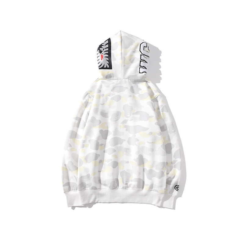 BAPE Shark Head Glow In The Dark Polka Dot Camouflage Full Zip Hoodie White 2026 | Drip Kickz BAPE Shark Head Glow In The Dark Polka Dot Camouflage Full Zip Hoodie White - Image 2