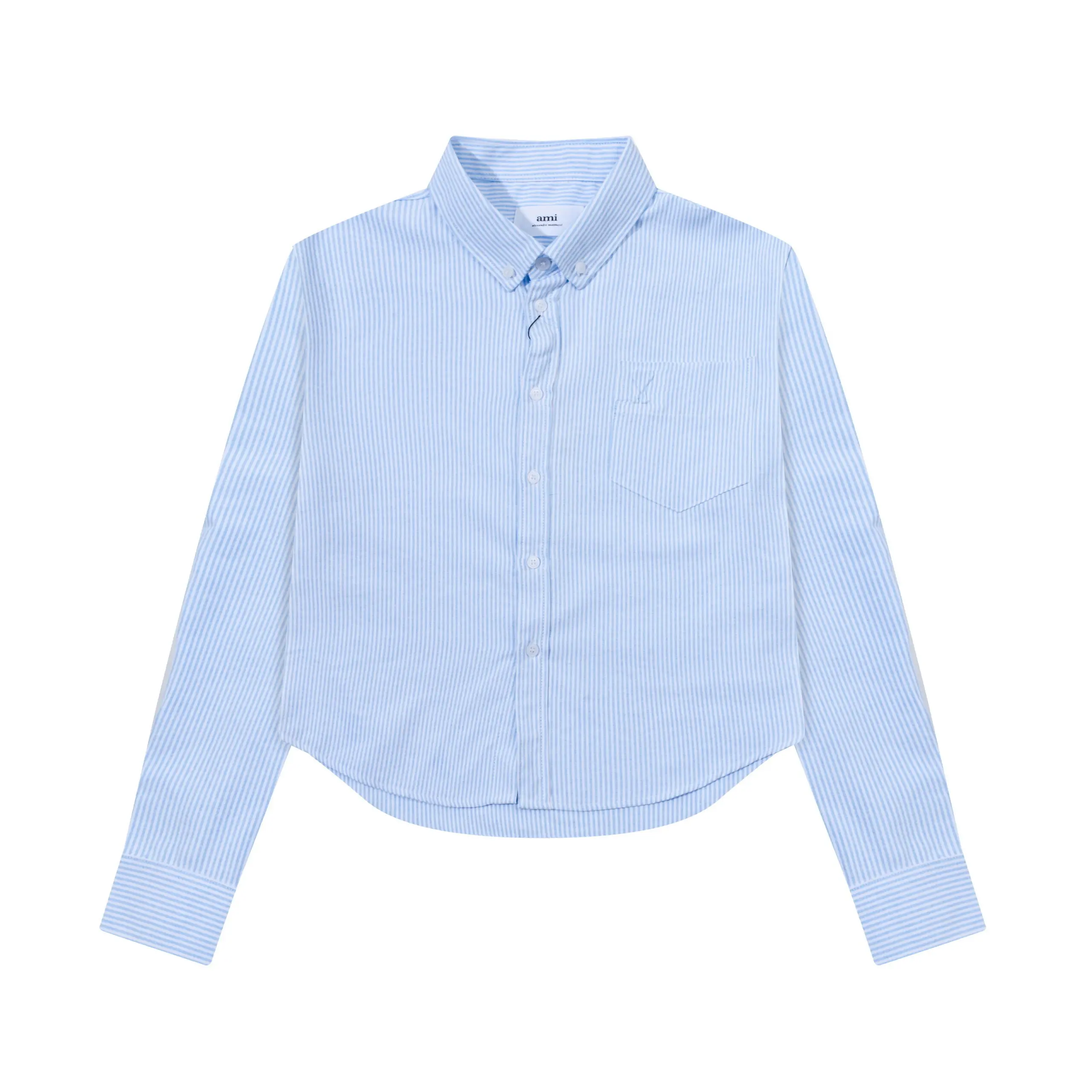 Ami Paris Shirt with a Striped Pattern Sky Blue 2026 | Drip Kickz Ami Paris Shirt with a Striped Pattern Sky Blue