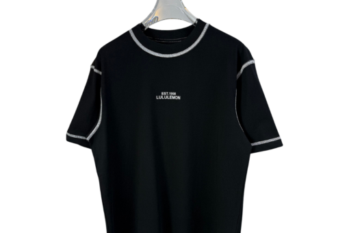 Lululemon T Shirt Black Typographic Print