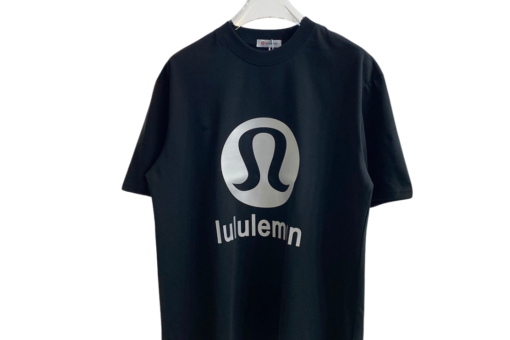 Lululemon T Shirt Stylized Logo & Misspelled Black