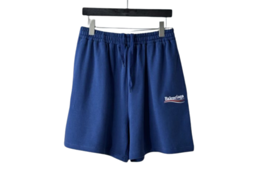 Balenciaga Political Campaign Logo Sweat Shorts Blue