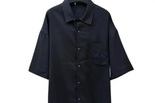 Loewe Cotton Drop Shoulder Sleeved Shirt Black