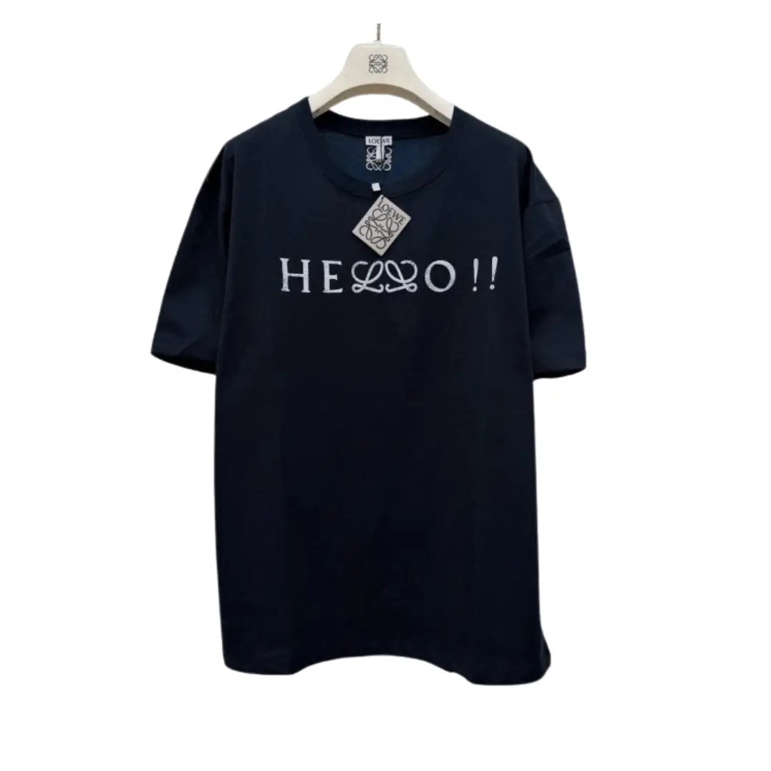 Loewe Hello Logo Print Cotton Blend T Shirt Black 2026 | Drip Kickz Loewe Hello Logo Print Cotton Blend T Shirt Black