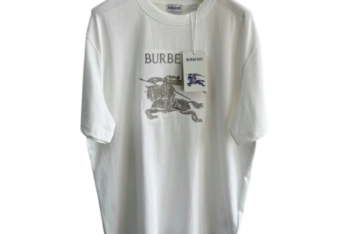 Burberry EKD Cotton Crew Neck T Shirt Off White