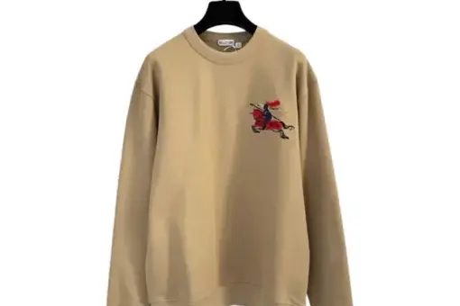 Burberry Equestrian Knight Design Cotton Sweater Cream