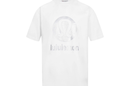Lululemon Short-Sleeve T Shirt Reflective Round Neck Printed White