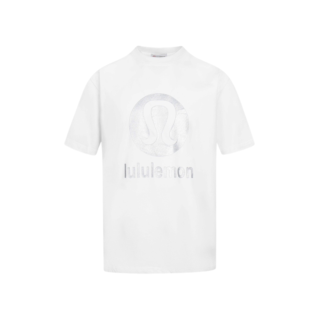 Lululemon Short-Sleeve T Shirt Reflective Round Neck Printed White 2026 | Drip Kickz Lululemon Short-Sleeve T Shirt Reflective Round Neck Printed White