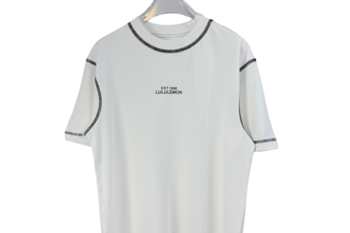 Lululemon T Shirt White Typographic Print