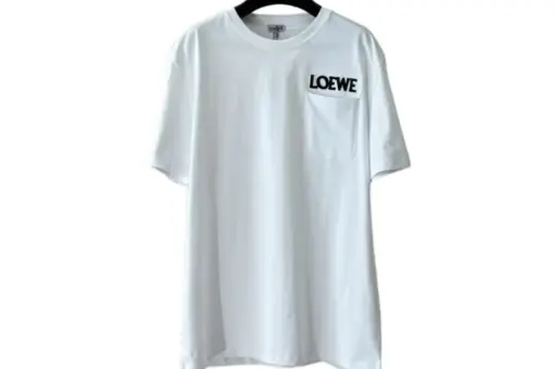 Loewe Cotton T Shirt White Chest Patch Pocket